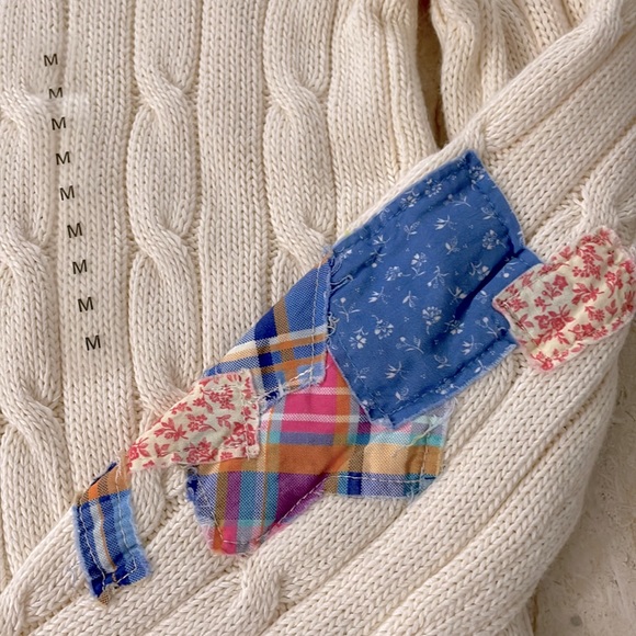 NWT Polo Ralph Lauren Patchwork Cable Knit Pima Cotton Sweater. - Picture 8 of 12